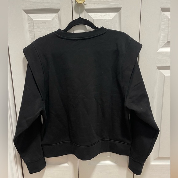Mango Quilted Panel Black Sweatshirt in L NWT - Picture 3 of 8